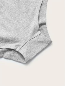 SHEIN Summer Black Short Tight Knitted Leggings - Light Grey - View 4