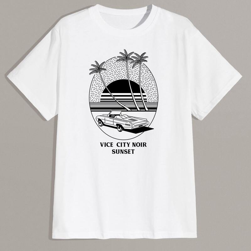 

Guys Letter Car Graphic Tee, White