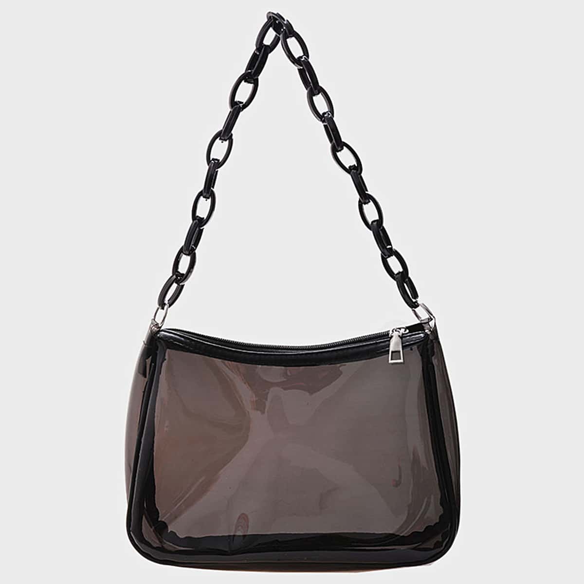 

Chain Strap Shoulder Bag, Clear