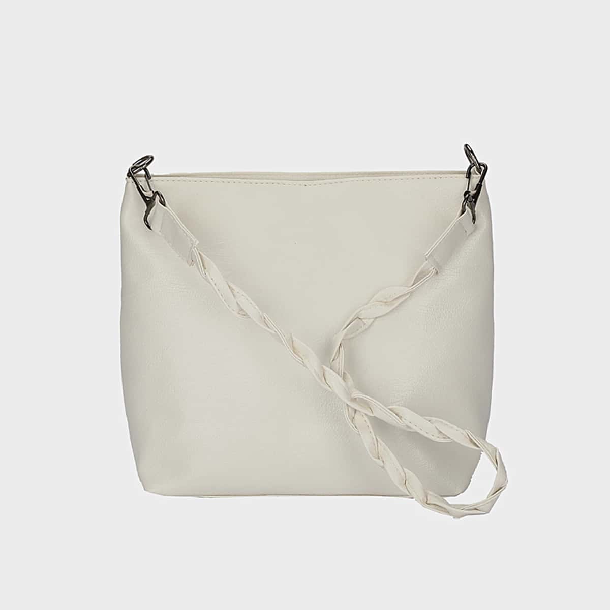

Plain Shoulder Bag, White