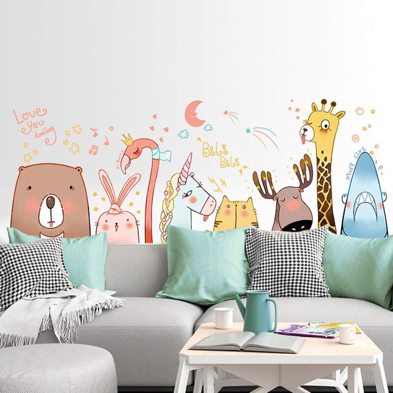 

Kids Cartoon Wall Sticker, Multicolor