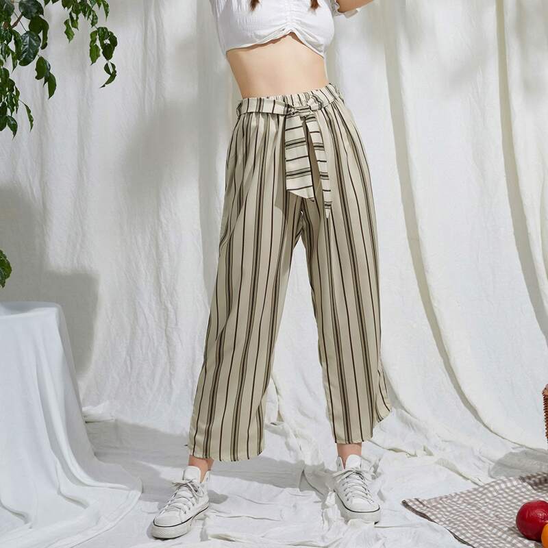 

Striped Belted Pants, Multicolor