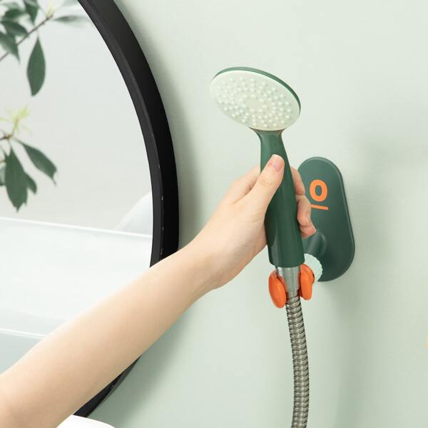 

1pc Adjustable Shower Head Holder, Green