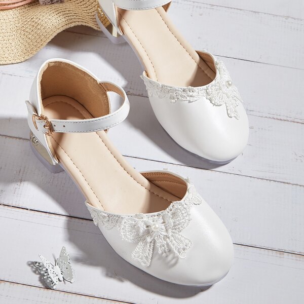 

Girls Butterfly Appliques Flats, White