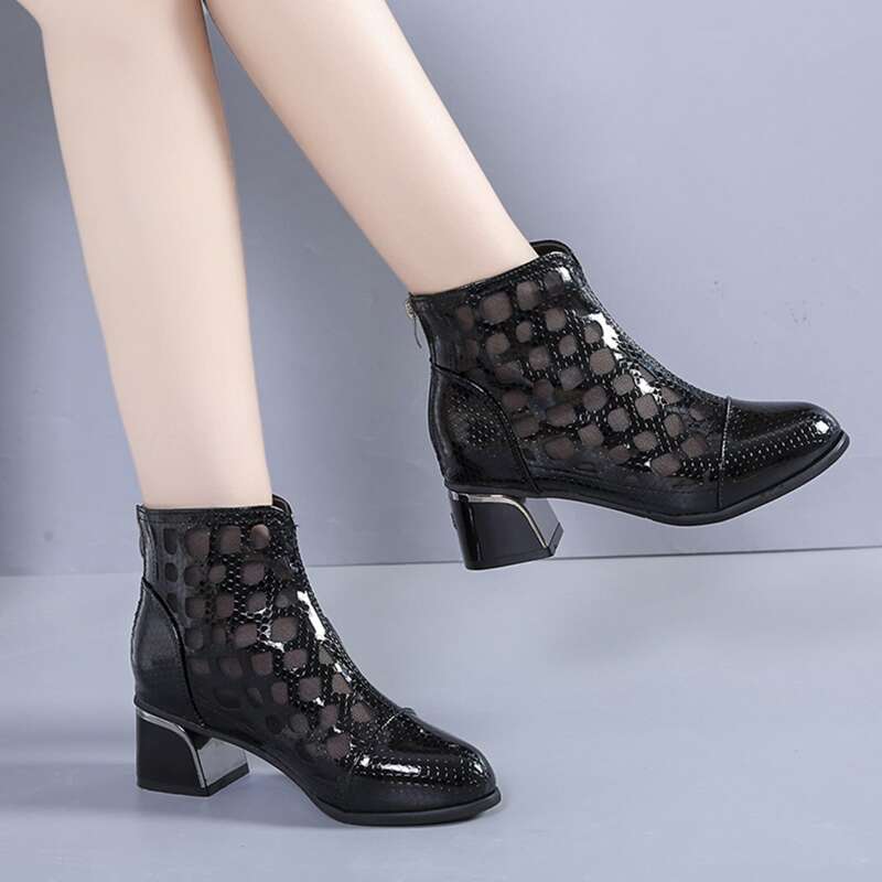 

Zip-Up Ankle Boots, Black