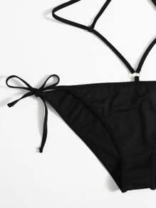 Áo Lót Gọi cảm Kích Thước Lớn Nhẫn màu trơn Gợi cảm - màu đen - Xem 5
