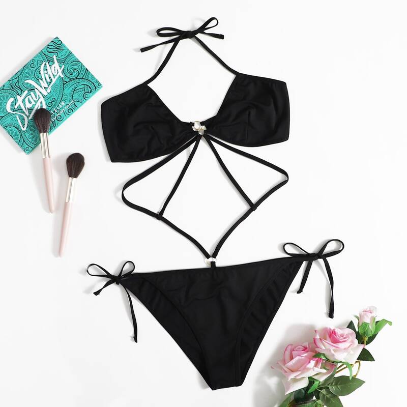 

Plus Cut Out Teddy Bodysuit, Black