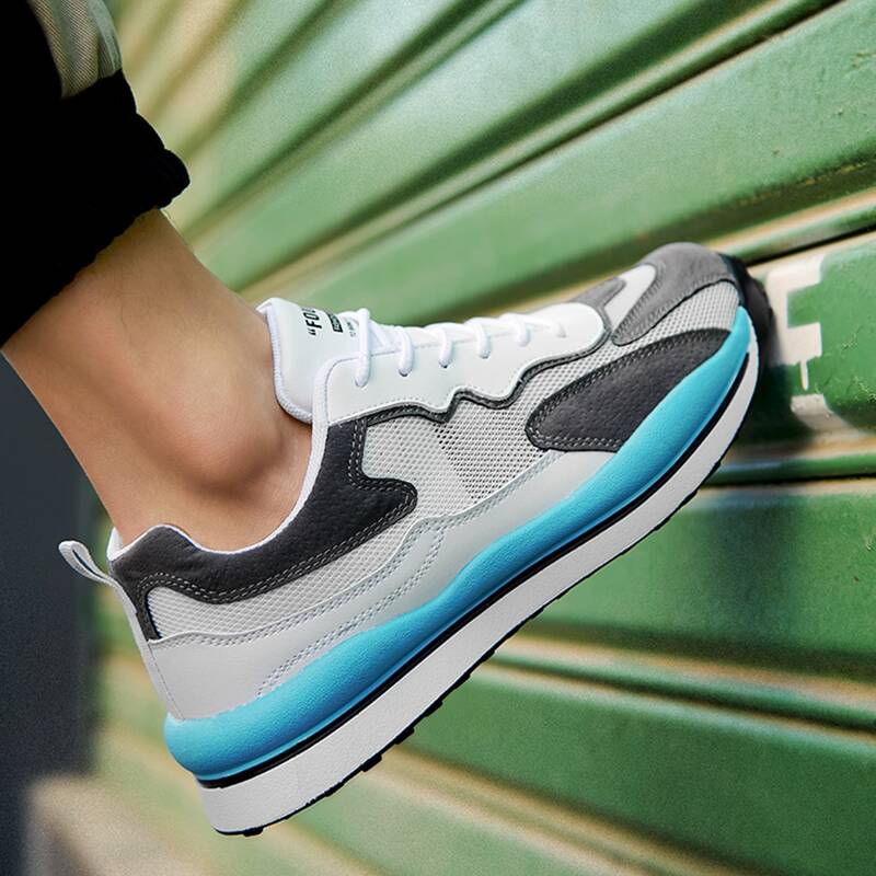 

Guys Lace-up Front Mesh Panel Sneakers, Grey