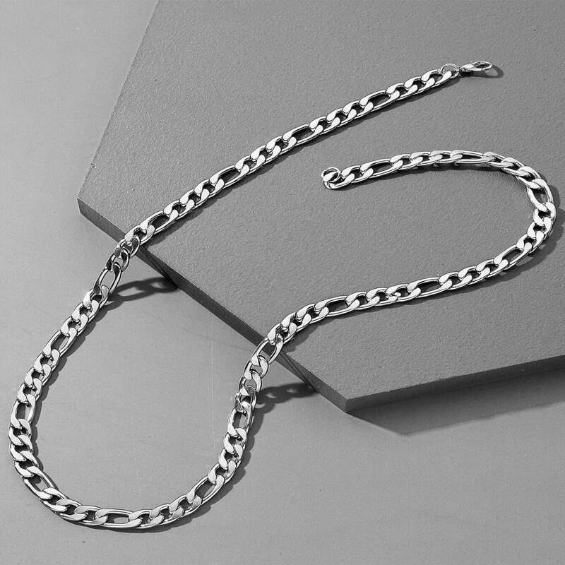 

Guys Simple Chain Necklace, Silver