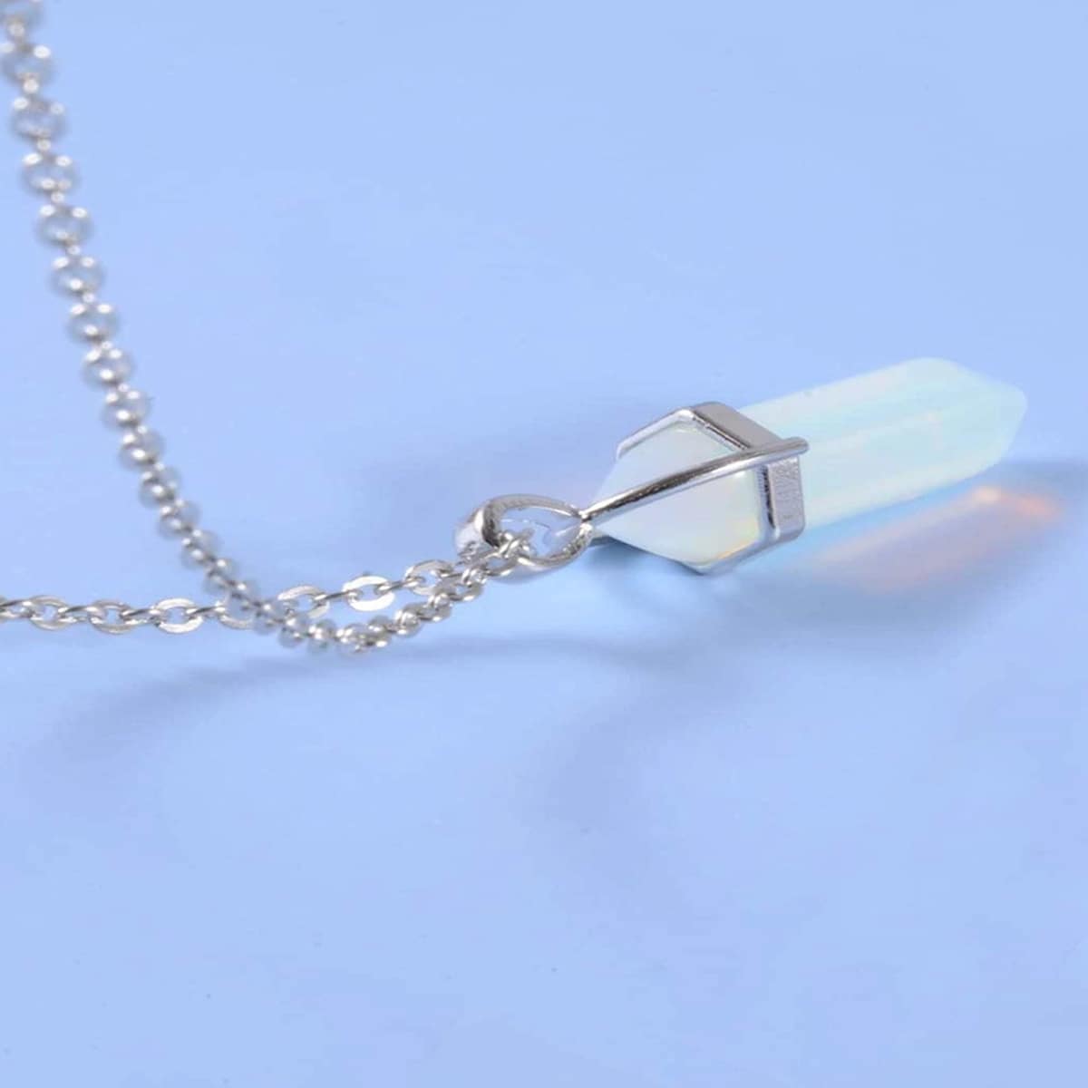 

Guys Stone Pendant Necklace, Silver