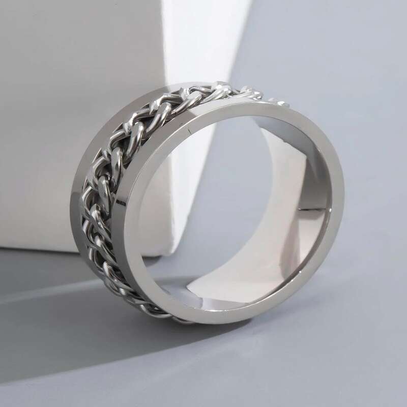 

Guys 1pc Chain Ring, Silver