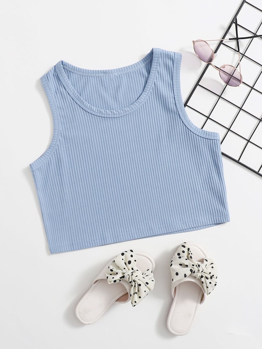 Tops tank y camis de niñas Canalé Liso Casual - Celeste - Ver 1