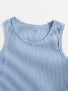 Tops tank y camis de niñas Canalé Liso Casual - Celeste - Ver 3