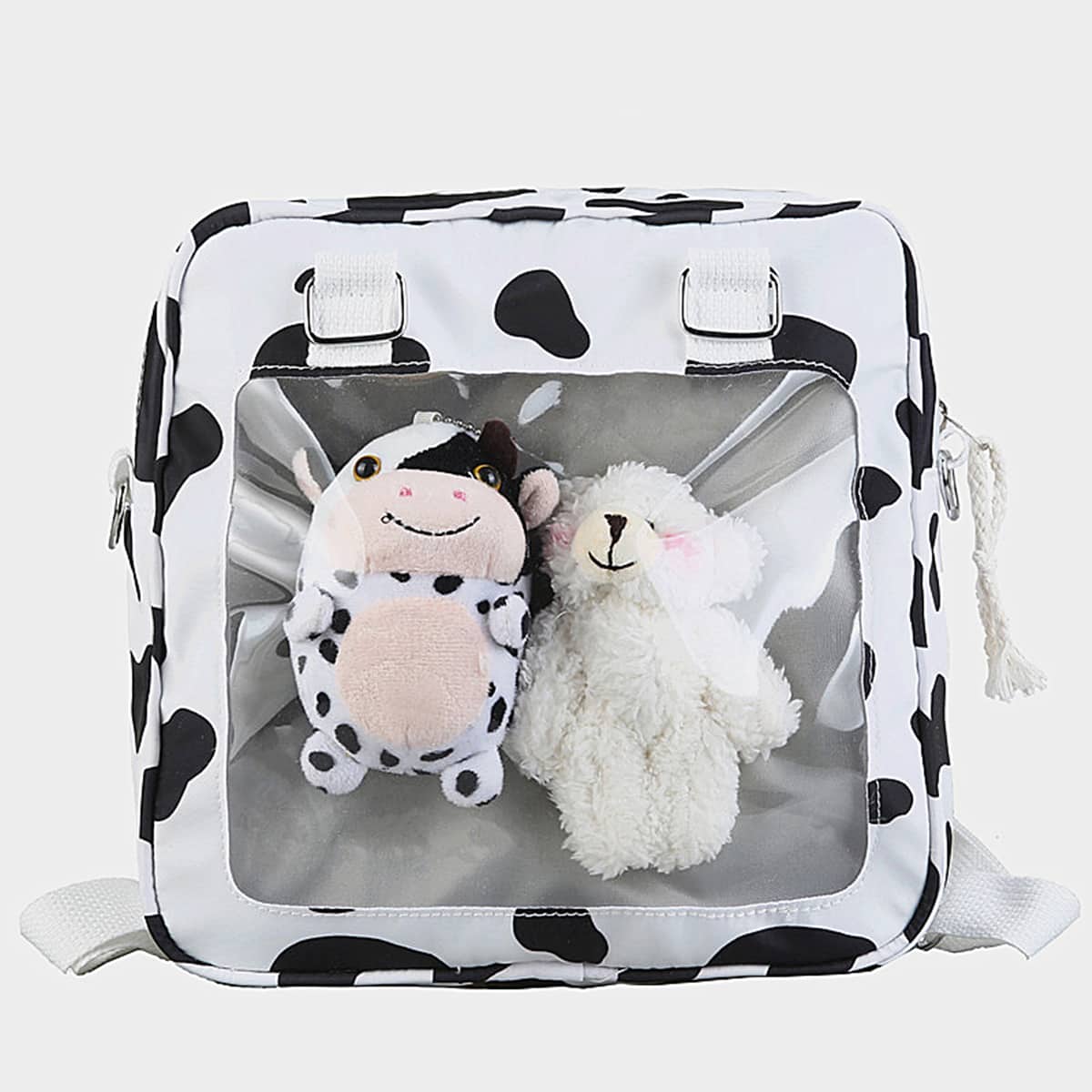 

Cow Print Backpack, Black and white