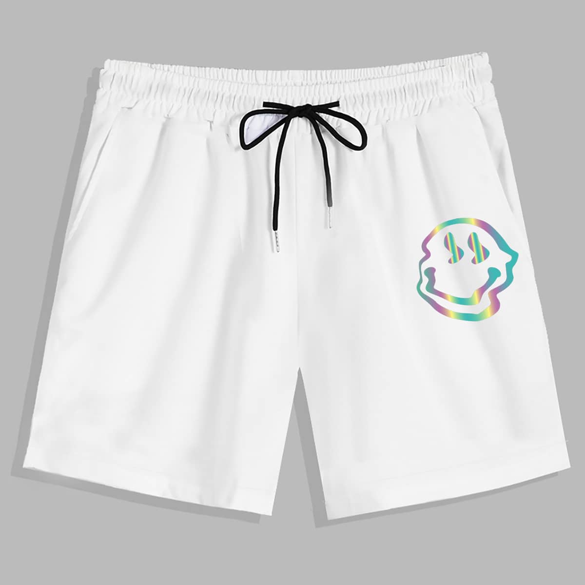 

Guys Graphic Drawstring Shorts, White