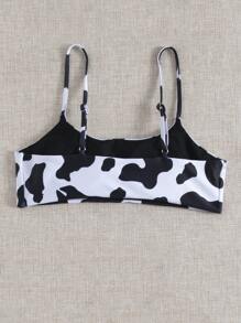 奶牛圖案比基尼泳裝上衣