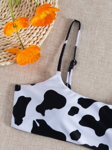 奶牛圖案比基尼泳裝上衣