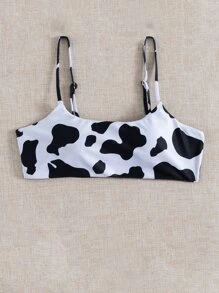 奶牛圖案比基尼泳裝上衣