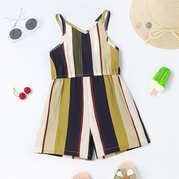 

Toddler Girls Striped Cami Romper, Multicolor