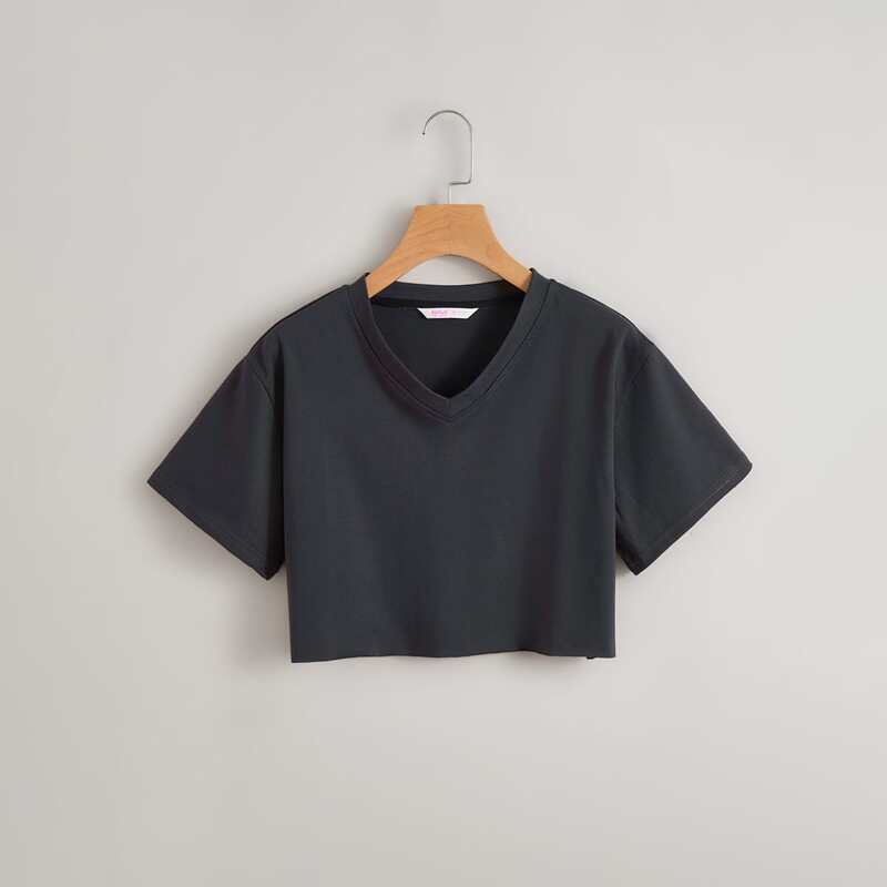 

Solid Crop Tee, Dark grey