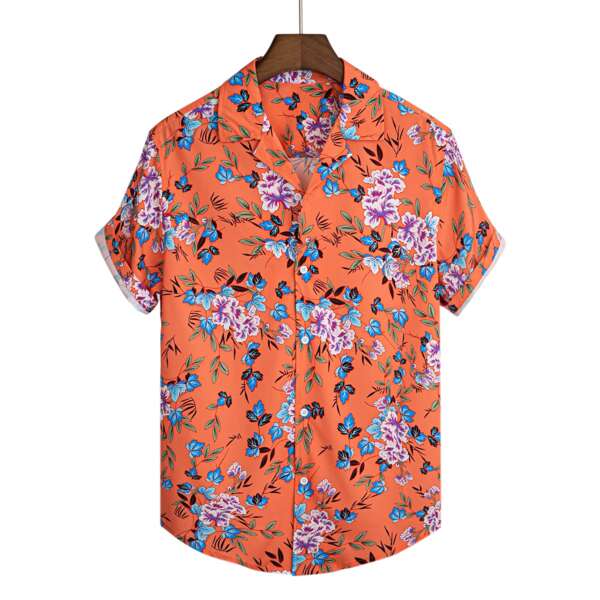 

Men Allover Floral Print Shirt, Orange