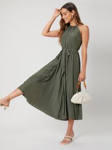 SHEIN Unity Viscose Flowy Cami Jumpsuit - Army Green - View 4