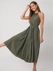 SHEIN Unity Viscose Flowy Cami Jumpsuit - Army Green - View 7
