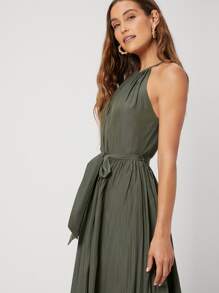 SHEIN Unity Viscose Flowy Cami Jumpsuit - Army Green - View 8