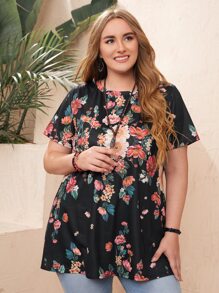 EMERY ROSE Áo thun Plus size Hoa Giải trí - Nhiều màu - Xem 3