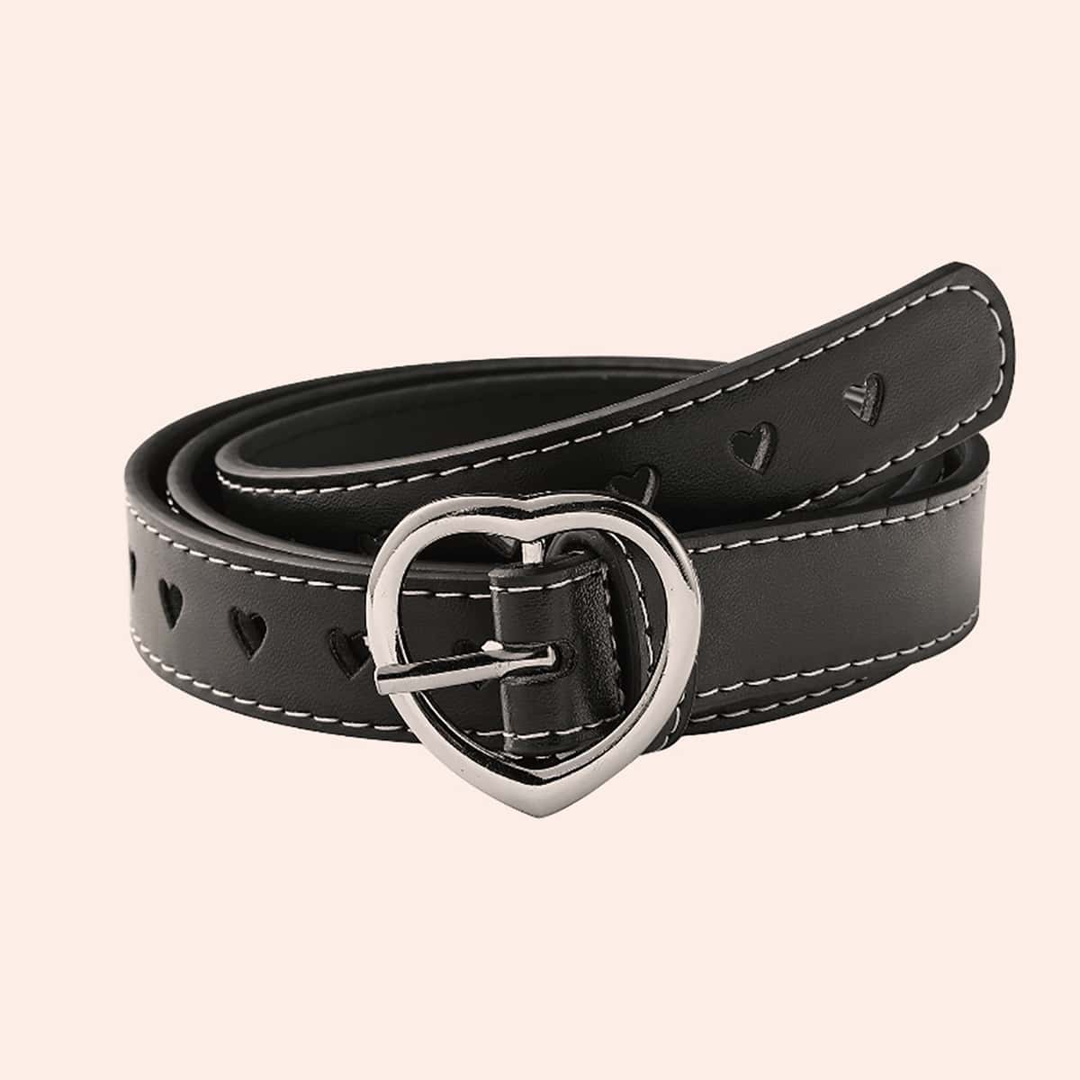

Heart Buckle Belt, Black