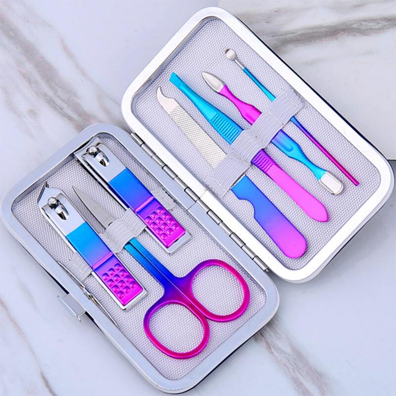 

1box Holographic Nail Clipper Set, Hot pink