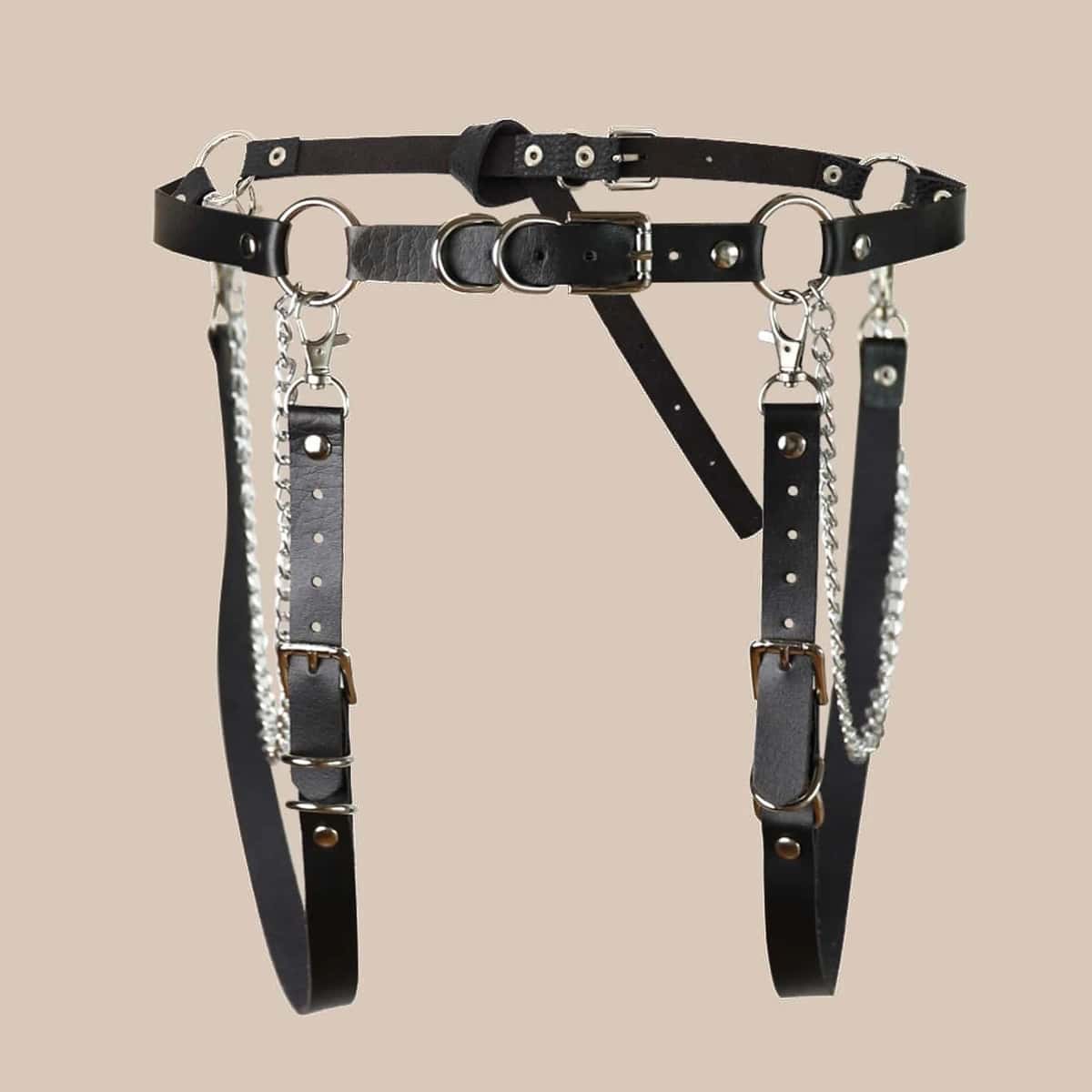 

Ring Linked Harness Belt, Black