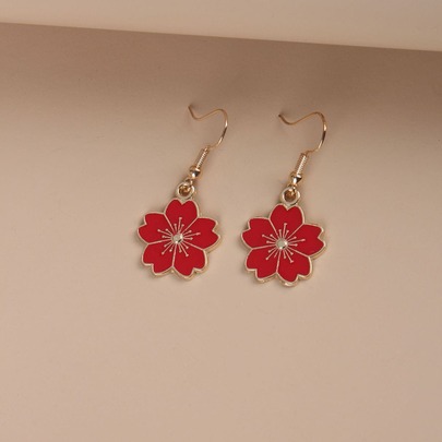 Flower Decor Drop Earrings