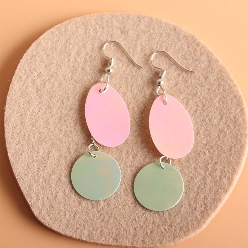 

Disc Drop Earrings, Multicolor