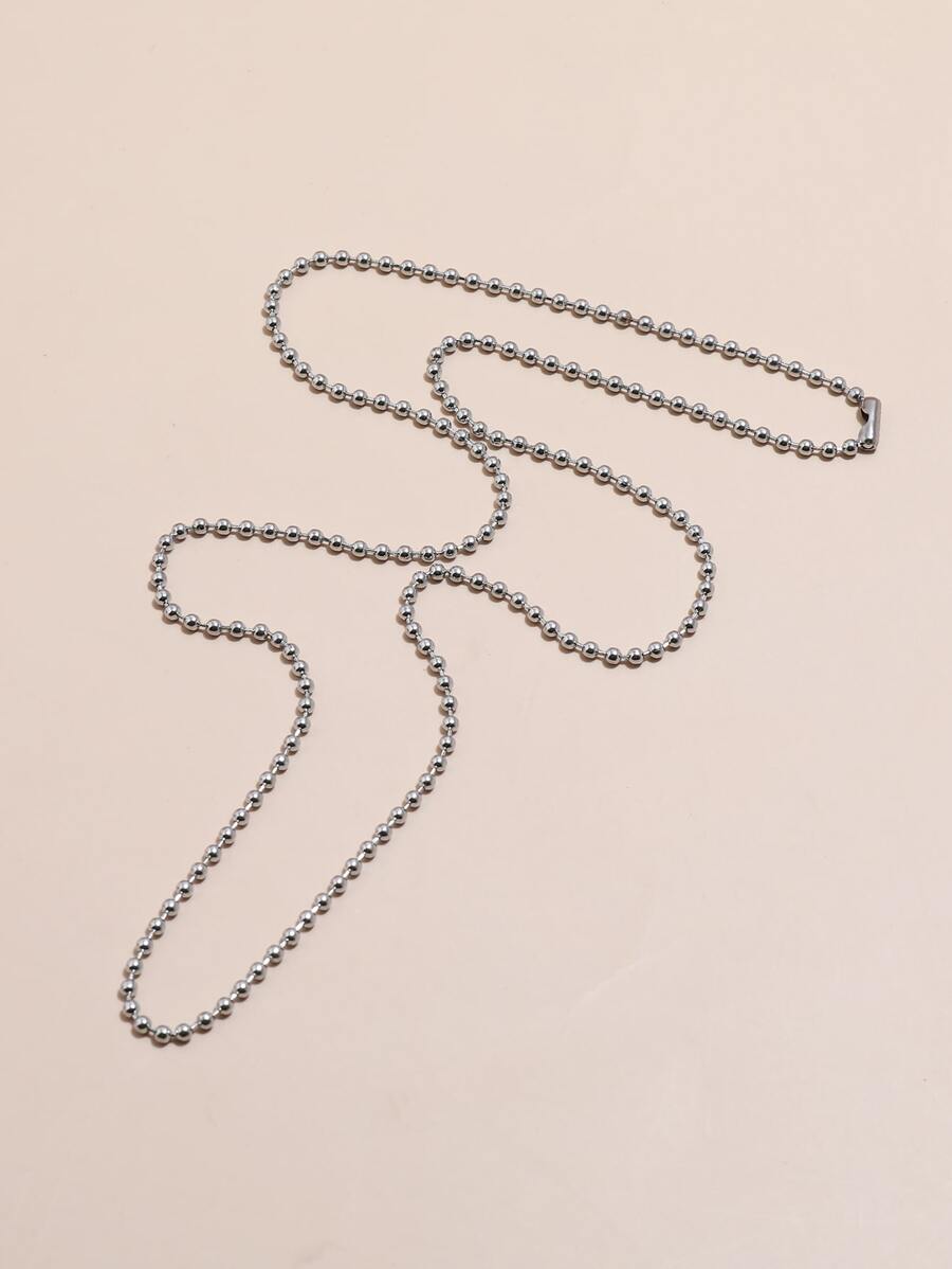 時尚流行男士簡約項鍊，適合珠寶禮物和時尚外觀 - 銀色 - 查看 1