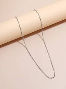 時尚流行男士簡約項鍊，適合珠寶禮物和時尚外觀 - 銀色 - 查看 3