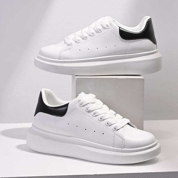 

Minimalist Two Tone Skate Shoes, Black and white