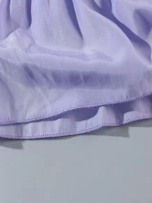 Vestidos para niñas Volante fruncido Liso Dulce - Lila Púrpura - Ver 3