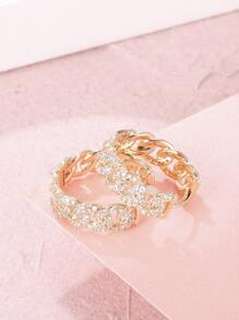 1pc Cubic Zirconia Decor Hoop Earrings Copper Jewelry - Yellow Gold - View 3