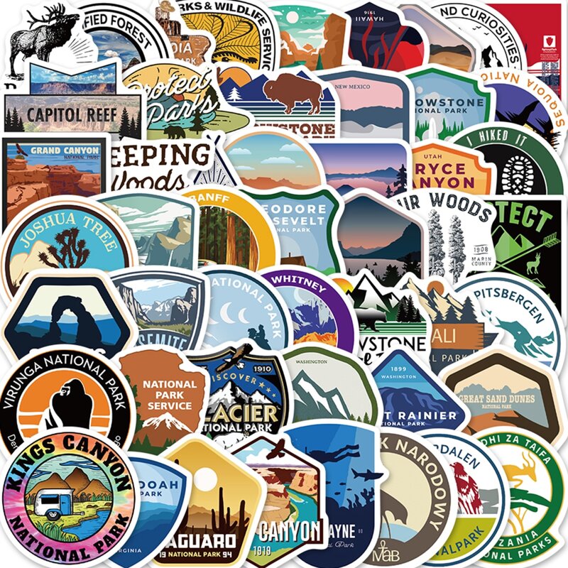 

50pcs Outdoor Pattern Sticker, Multicolor