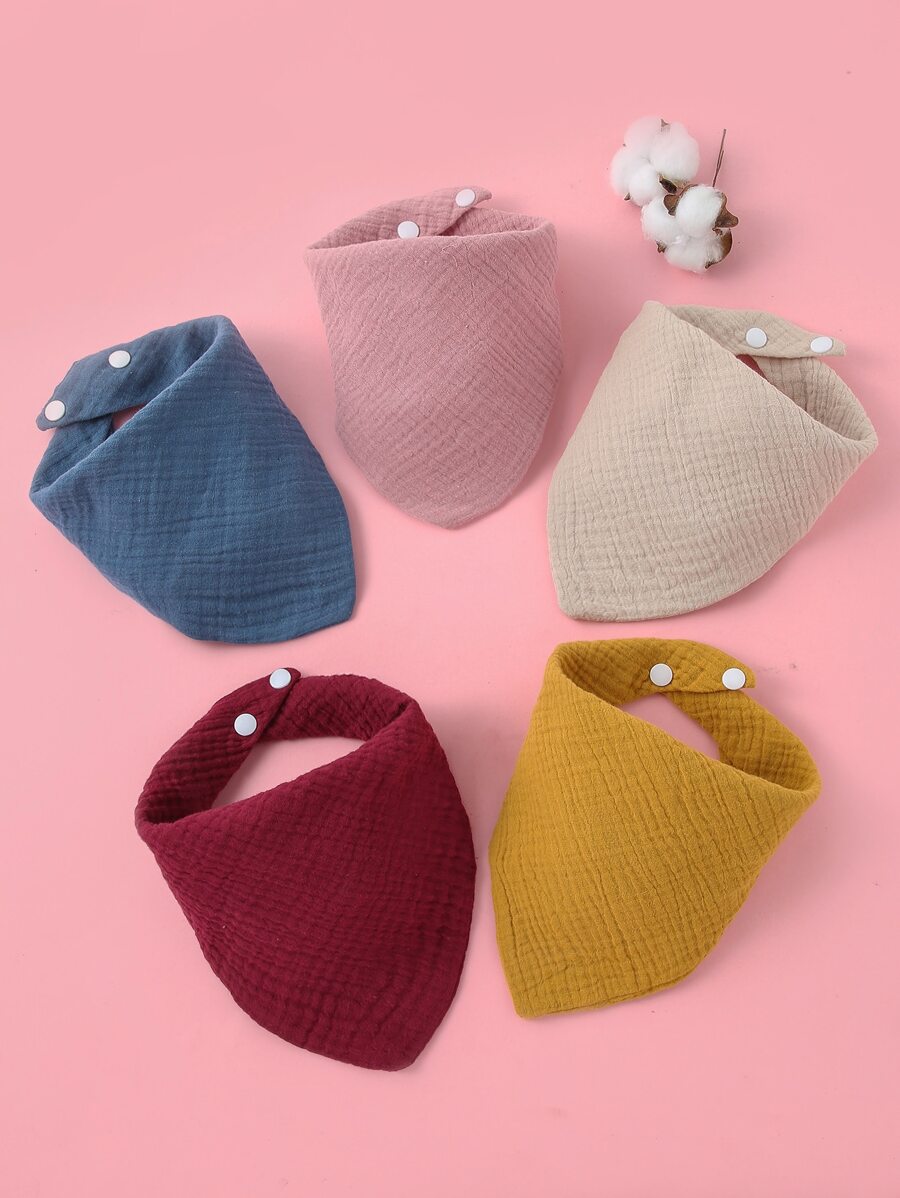 5pcs Baby Solid Bandana Bib - Multicolor - View 1
