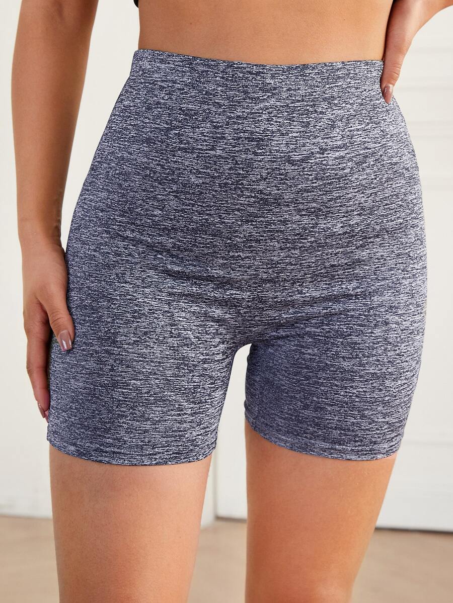 SHEIN EZwear 混色灰色機車短褲 - 灰色 - 查看 1