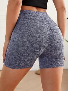 SHEIN EZwear 混色灰色機車短褲 - 灰色 - 查看 2