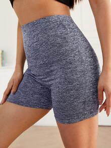 SHEIN EZwear 混色灰色機車短褲 - 灰色 - 查看 3