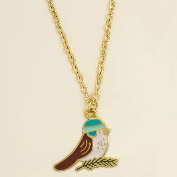 

Bird Pendant Necklace, Multicolor