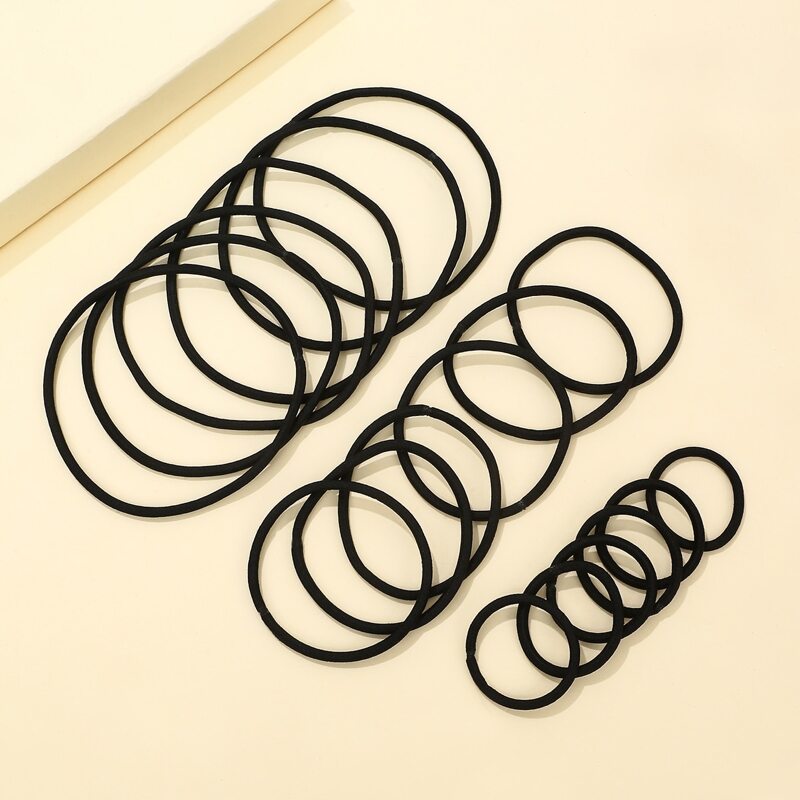 

18pcs Minimalist Hair Tie, Black