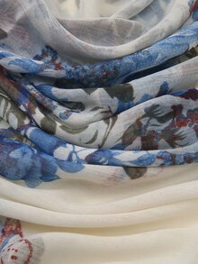 Khăn quàng cổ in hình bướm & hoa - Nhiều màu - Xem 3