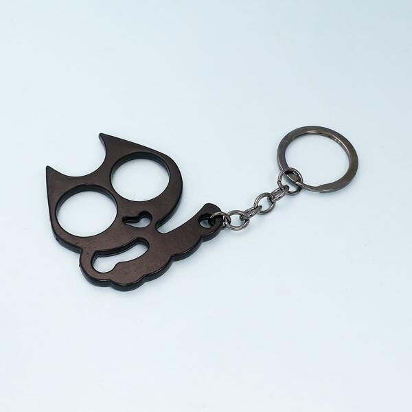 

Cartoon Cat Charm Keychain, Black