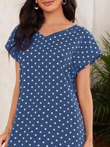 SHEIN Vestido de lunares - Neblina azul - Ver 5