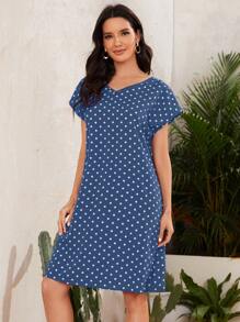 SHEIN Vestido de lunares - Neblina azul - Ver 6